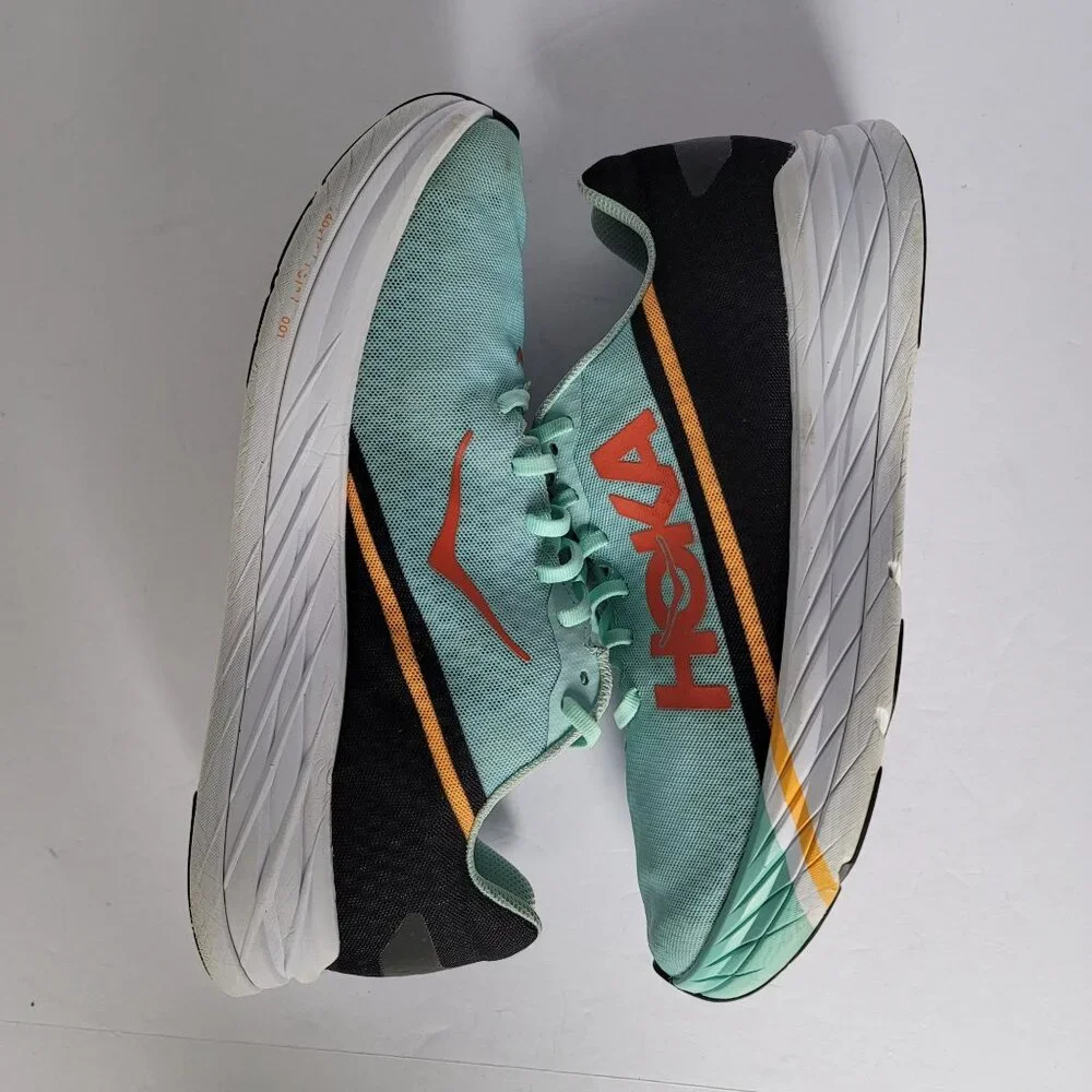 Hoka Unisex Rocket X Eggshell Blue-Black Running Shoes. Size Men 11.5/Women 12.5 - Picture 5 of 10